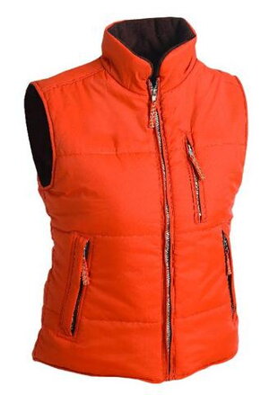 zimní vesta fleece - oranžová